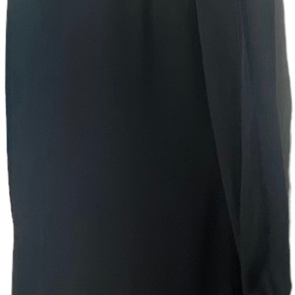 Sequin Hearts Women’s Flowy Dress L Black Gold Sequined Shoulders Sheer Sleeves - Picture 5 of 13